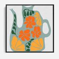 Obraz w ramie 50x50 - Kolorystyczna Ekspresja - czajnik, abstrakcja - rama czarna