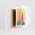 Plakat w ramie 50x70 - Żaglówka na Horyzoncie - żaglówka, jacht - rama biała