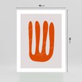 Plakat bez ramy 40x50 - Eksploracja Nowego Światła - abstrakcyjna pomarańczowa forma, minimalizm