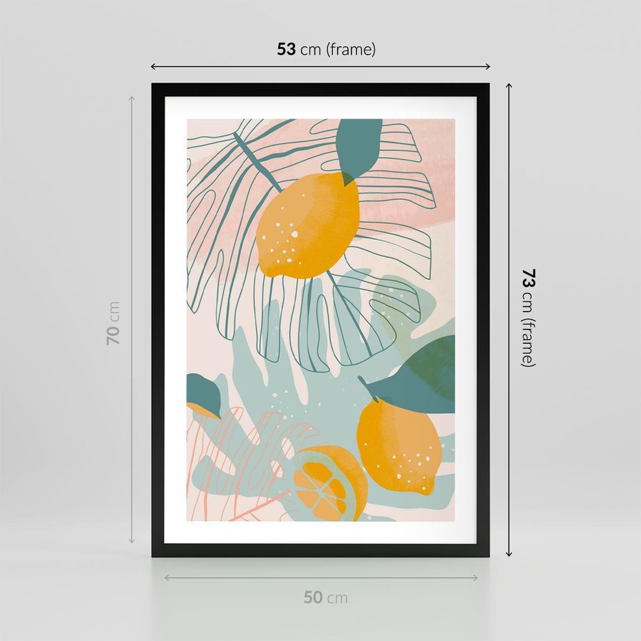 Plakat w ramie 50x70 - Świeżość Natury - plakat, nowoczesna grafika - rama czarna