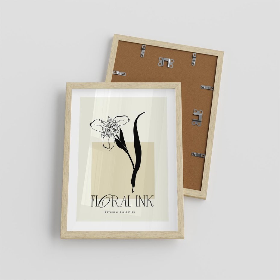 Plakat w ramie 30x40 - Wyblakłe odcienie snów - kwiat, irys - rama drewno