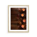 Plakat w ramie 30x40 - Relaksujące spa z pochodniami - spa, świece - rama drewno