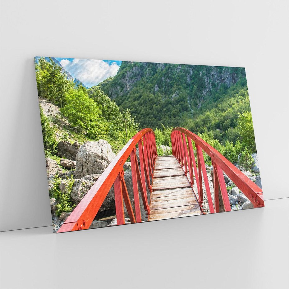 Obraz na płótnie 120x80 - Most do przygody - góry, most