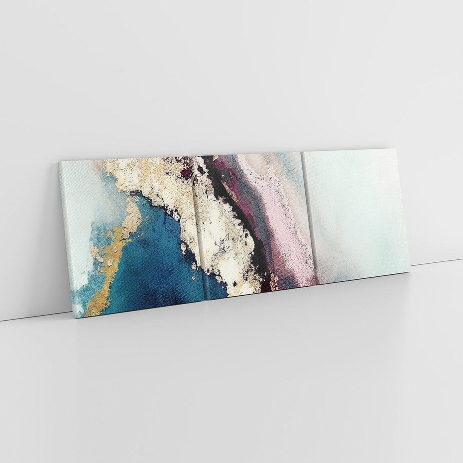 Obraz na płótnie 120x40 - Elegancki Impuls - abstrakcyjne plamy, rozlana farba