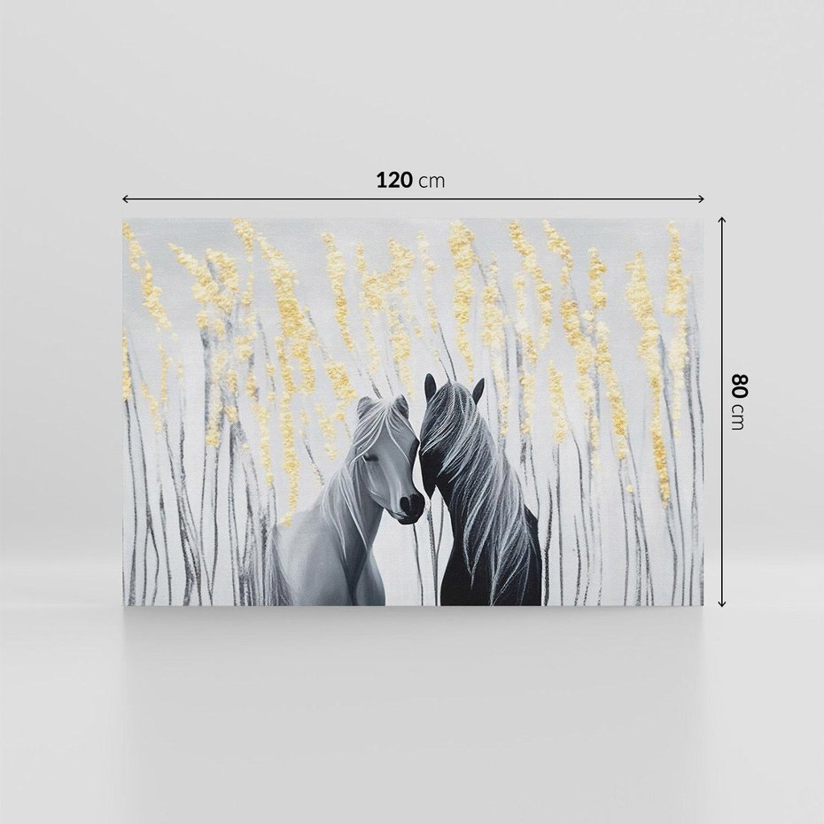 Obraz na płótnie 120x80 - Boho Marzenie - nowoczesna grafika, białe konie