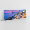 Obraz na płótnie 150x50 - Wyblakłe wspomnienia gwiazd - Santorini, wieczór