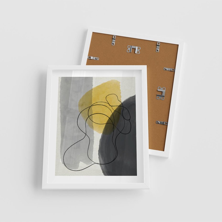 Plakat w ramie 40x50 - Kolorowe Akwarelowe Abstrakcje - abstrakcja, akwarelowe plamy - rama biała