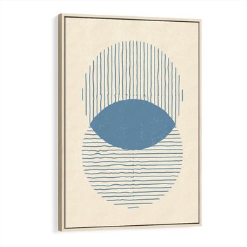 Obraz w ramie 70x100 - Wnętrza Refleksji - geometryczne kształty, koła - rama drewno