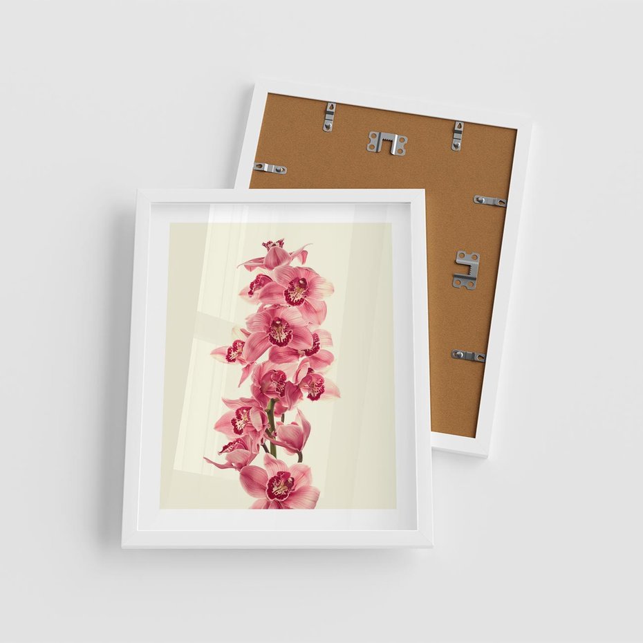 Plakat w ramie 40x50 - Orchidea w spa - relaks - orchidea, spa - rama biała