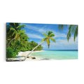 Obraz na płótnie 100x50 - Raj na Malediwach: plaża, morze i palmy - Malediwy, plaża