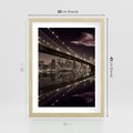 Plakat w ramie 30x40 - Most na nocnym horyzoncie - most, noc - rama drewno