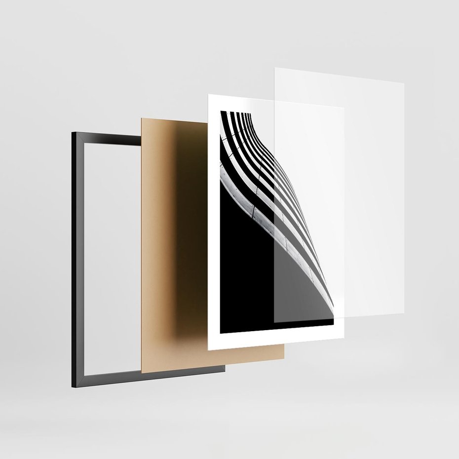 Plakat w ramie 30x40 - Architektoniczna Fala - architektura, falowany budynek - rama czarna