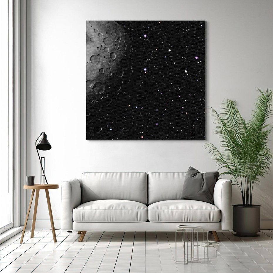 Obraz na płótnie 40x40 - Księżyc kosmiczny - księżyc, kosmos