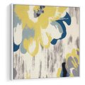Obraz w ramie 50x50 - Kwiatowe Impresje - malowane duże kwiaty, kolory żółty - rama biała