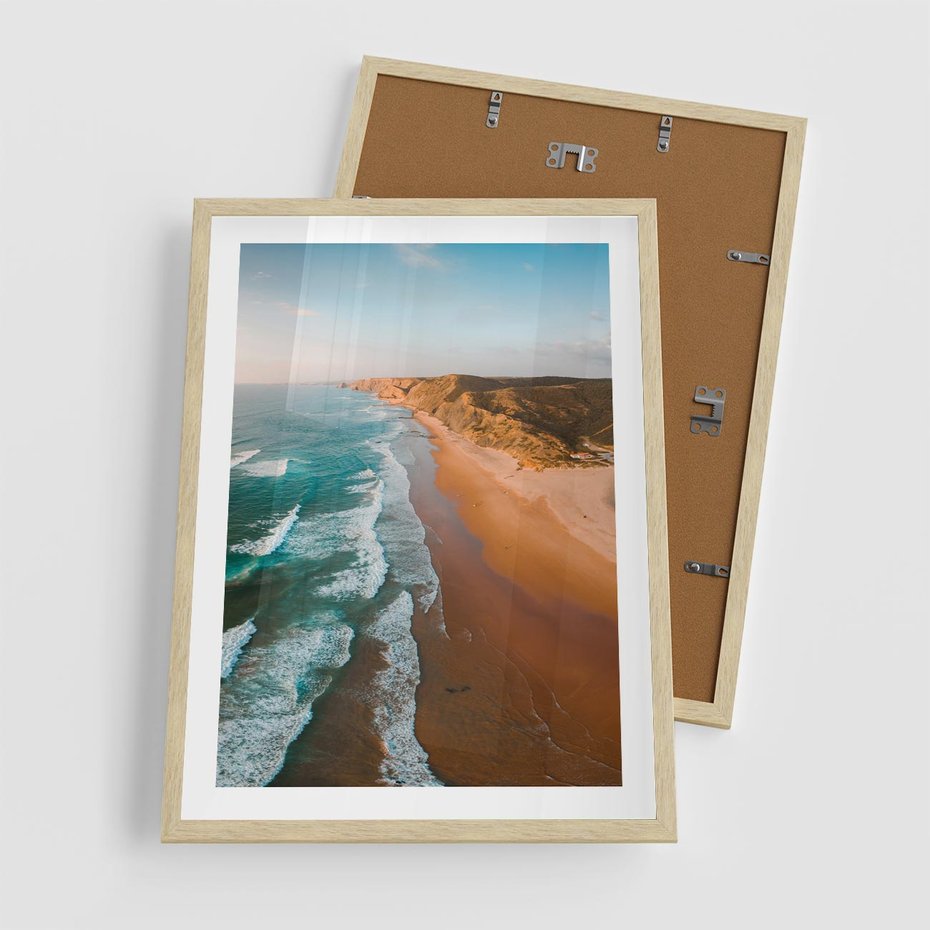 Plakat w ramie 50x70 - Z Lotu Ptaka - fotografia, plaża - rama drewno