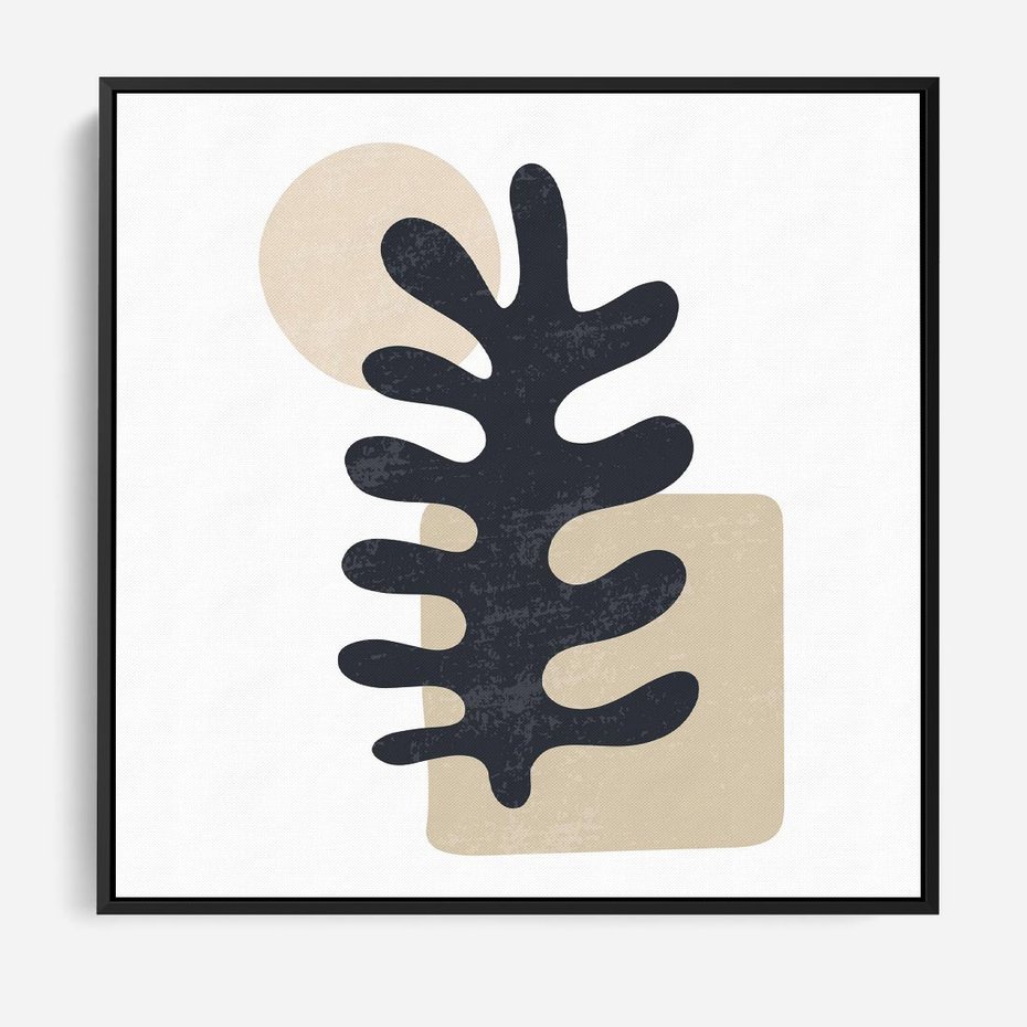 Obraz w ramie 50x50 - Opowieść Przenikających Energii - inspiracja mattise, abstrakcja - rama czarna