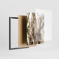 Zestaw obrazy w ramie 50x70 galeria - Sepia, kukurydza, pole - rama czarna