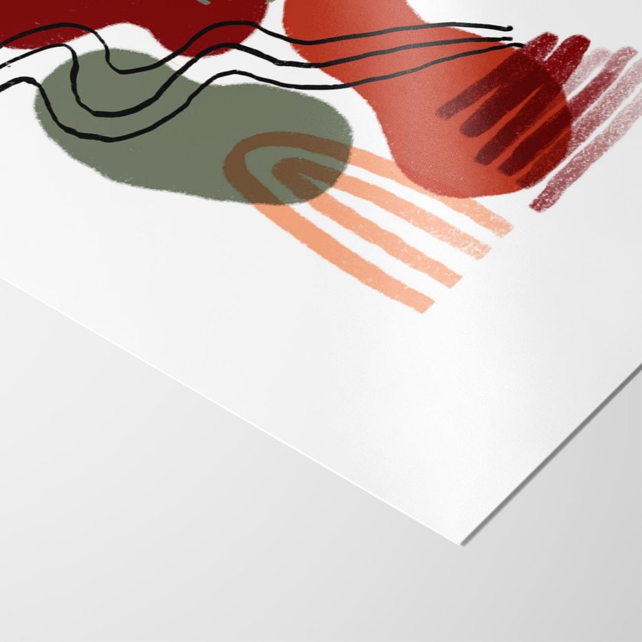 Plakat bez ramy 40x50 - Boho Przenikanie - abstrakcyjna sztuka, boho kształty