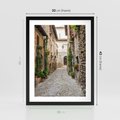 Plakat w ramie 30x40 - Urok Uliczki we Włoszech - uliczka, Włochy - rama czarna