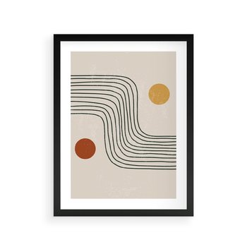 Plakat w ramie 40x50 - Czysta Refleksja - abstrakcyjna sztuka, boho kształty - rama czarna