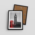 Plakat w ramie 30x40 - Budka telefoniczna przed Big Benem - budka, Londyn - rama czarna