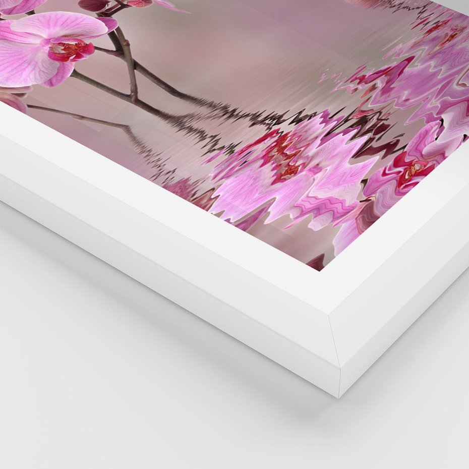 Plakat w ramie 40x50 - Relaksacyjne spa w otoczeniu storczyka - spa, storczyk - rama biała