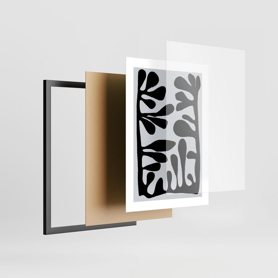 Plakat w ramie 30x40 - Taniec Kształtów - matisse, sztuka nowoczesna - rama czarna