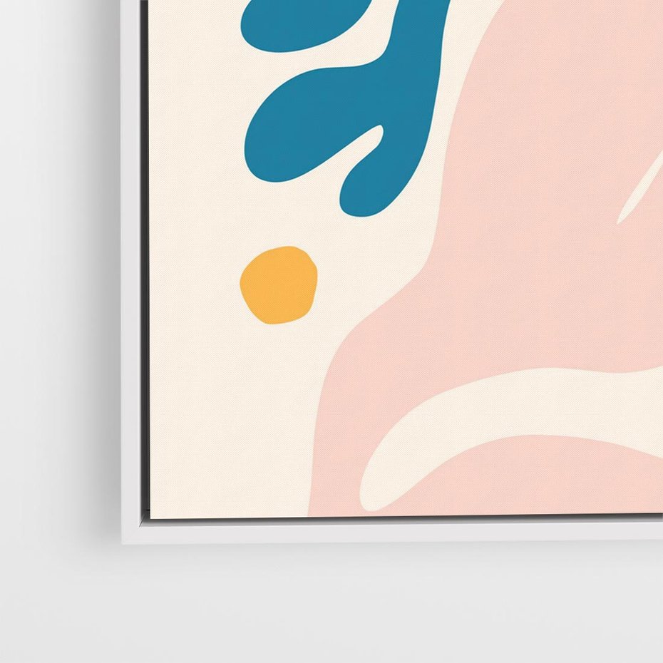 Obraz w ramie 80x80 - Granice Inspiracji - abstrakcyjne dziwne formy, nowoczesny plakat - rama biała