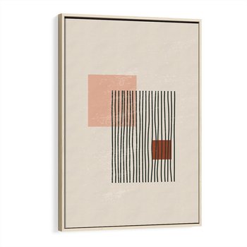 Obraz w ramie 70x100 - Przenikające Formy - nowoczesna sztuka, minimalizm - rama drewno