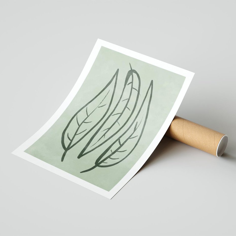 Plakat bez ramy 50x70 - Energetyczne Ekspresje Natury - zielony plakat, roślinne motywy