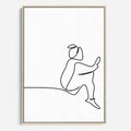 Obraz w ramie 50x70 - Linie Wewnętrznej Refleksji - line art, szkic - rama drewno