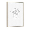 Obraz w ramie 80x120 - Rozkwitające Formy - szkic, minimalizm - rama drewno