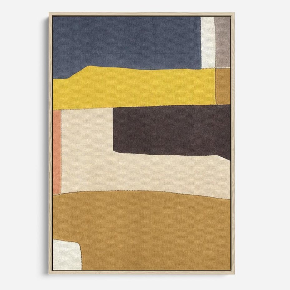 Obraz w ramie 50x70 - Pasy Abstrakcji - kolorowe pasy, plamy koloru - rama drewno