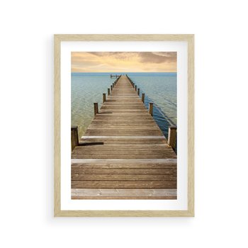 Plakat w ramie 30x40 - Pomost ku morzu - pomost, morze - rama drewno