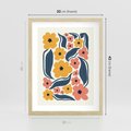 Plakat w ramie 30x40 - Pastelowe Impresje - pastelowe kwiaty, abstrakcyjna kompozycja - rama drewno