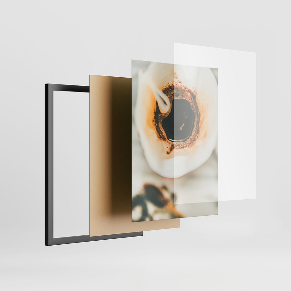 Zestaw obrazy w ramie 40x50 galeria - Miłego, dnia, kawa, napis, kuchnia, restauracja - rama czarna