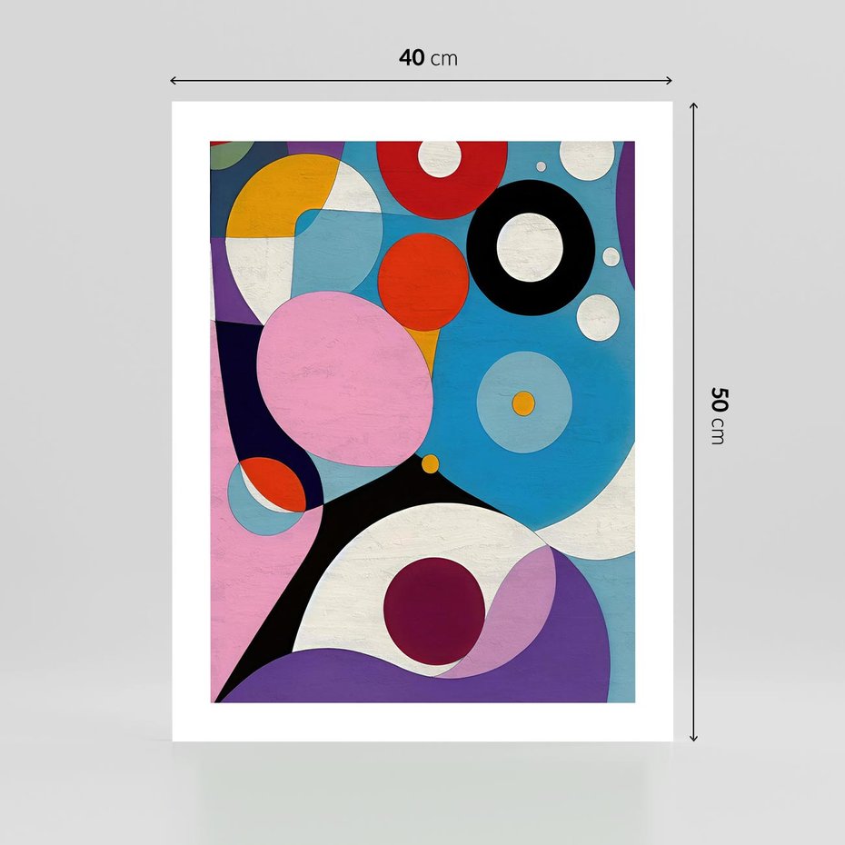 Plakat bez ramy 40x50 - Kolorowe Ulotności - abstrakcyjny obraz olejny, żywe kolory