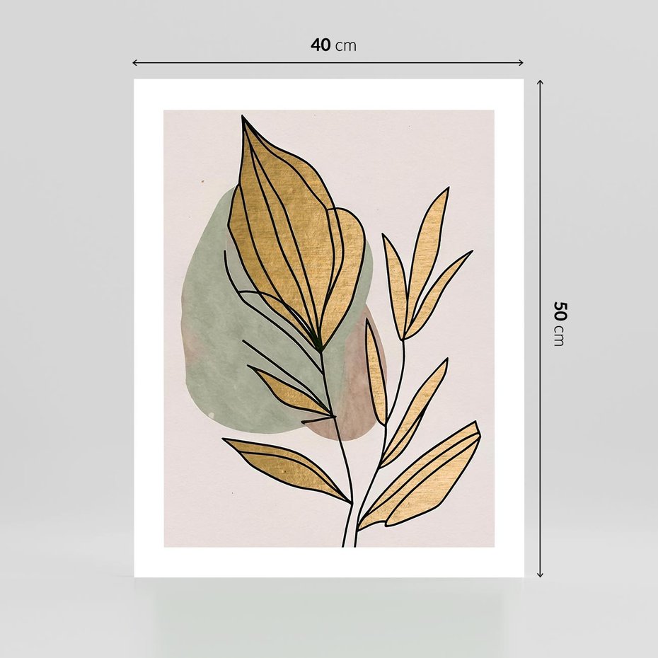 Plakat bez ramy 40x50 - Rozkwitające Wnętrza Światła - abstrakcyjny obraz boho, liście