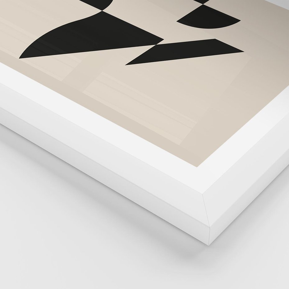 Plakat w ramie 40x50 - Rozkwitająca Abstrakcja - abstrakcyjne geometryczne kształty, minimalizm - rama biała