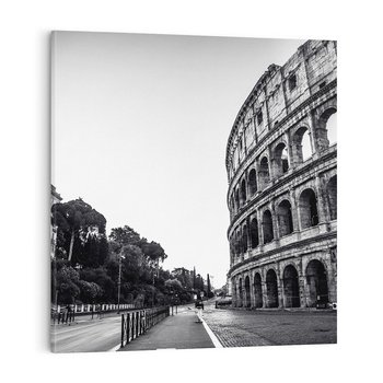 Obraz na płótnie 40x40 - Echa Historii - czarno biała fotografia, koloseum