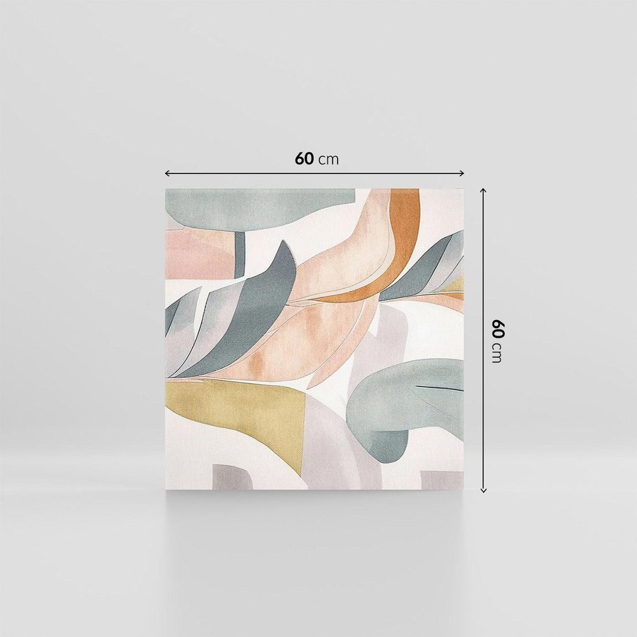 Obraz na płótnie 60x60 - Beżowe Akwarele - pastelowe akwarele, kształty