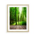 Plakat w ramie 40x50 - Spacer po urokliwej dróżce w lesie - las, dróżka - rama drewno