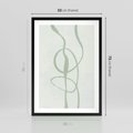 Plakat w ramie 50x70 - Zieleń Wewnętrznej Harmonii - zielona abstrakcja, zgaszona zieleń - rama czarna