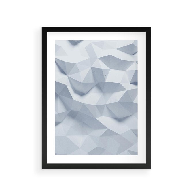 Plakat w ramie 30x40 - Trójwymiarowa geometria - geometria, 3d - rama czarna