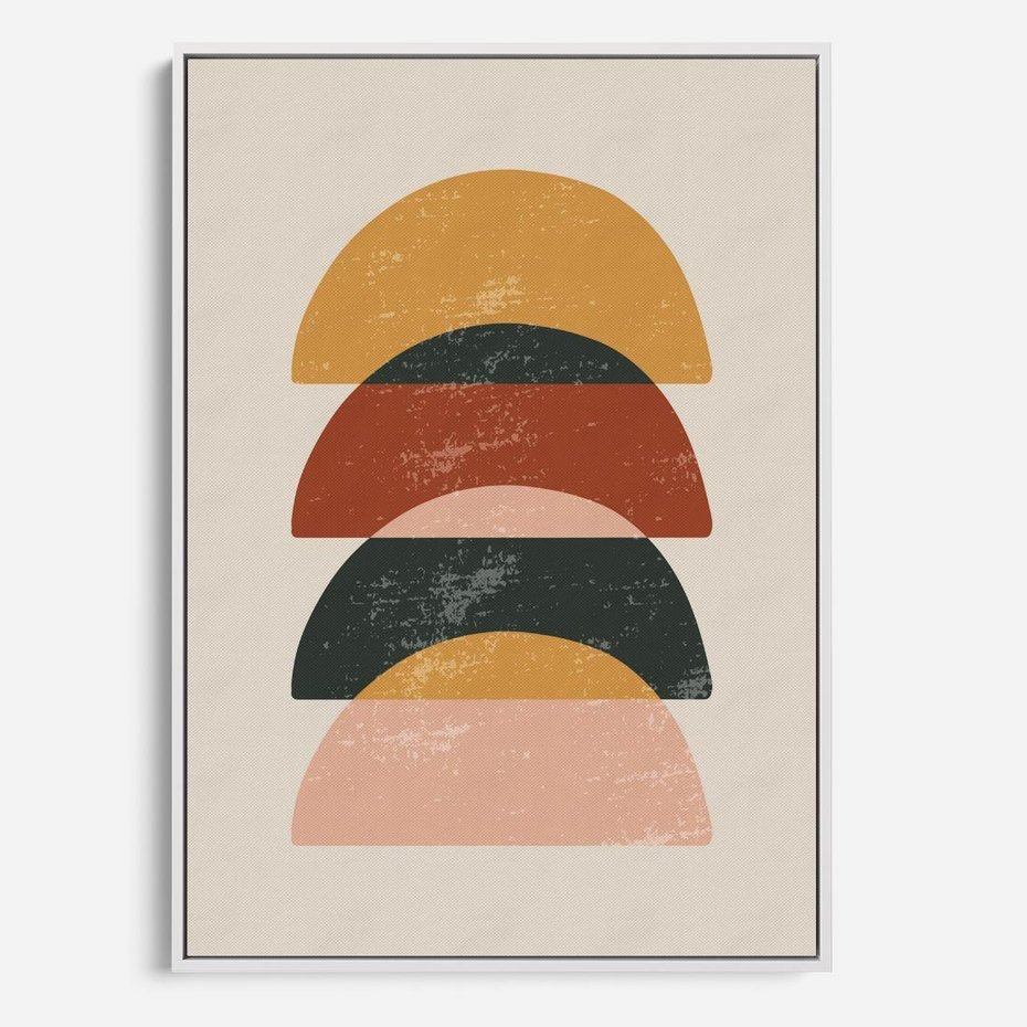 Obraz w ramie 50x70 - Energetyczne Wzory - nowoczesny plakat, abstrakcyjne kształty - rama biała