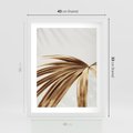 Plakat w ramie 40x50 - Egzotyczny Blask - złote, liście - rama biała