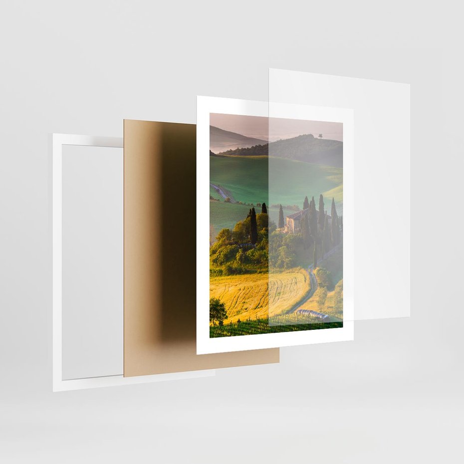 Plakat w ramie 40x50 - Pejzaż w perspektywie - pejzaż, perspektywa - rama biała
