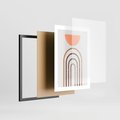 Plakat w ramie 30x40 - Geometryczny Blask Złota - grafika, złoto - rama czarna
