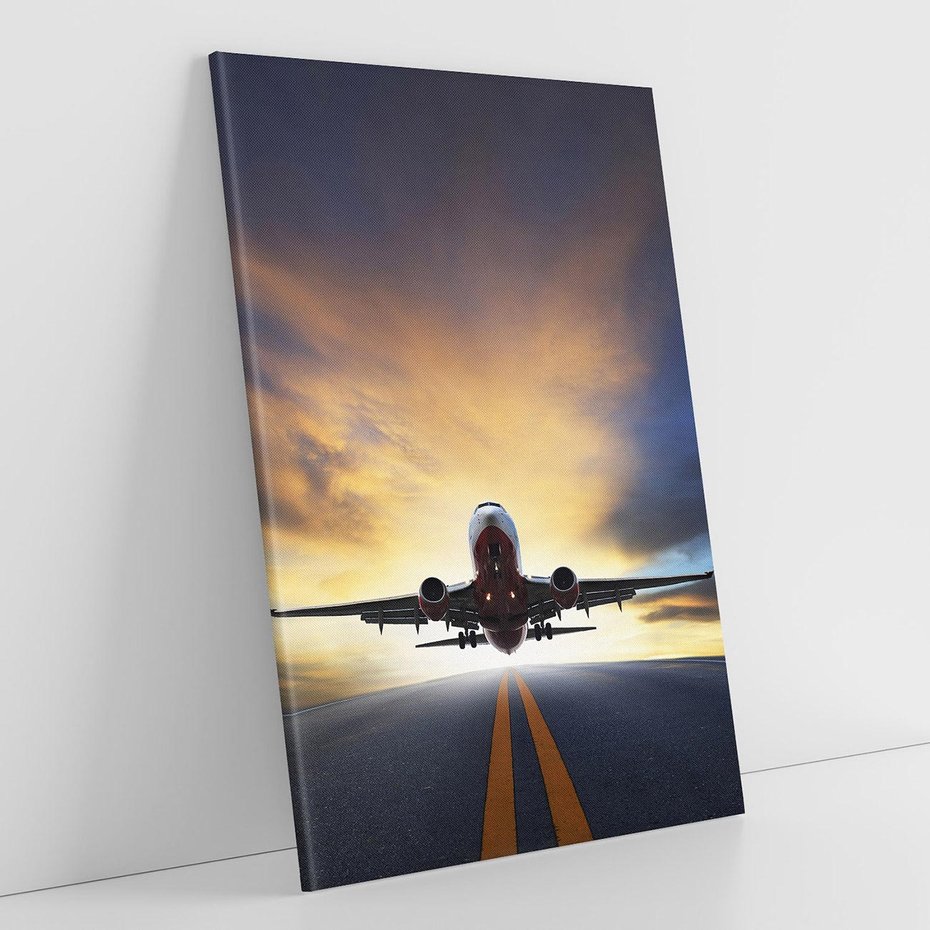 Obraz na płótnie 70x100 - Podróż samolotem w pejzaż - samolot, podróż