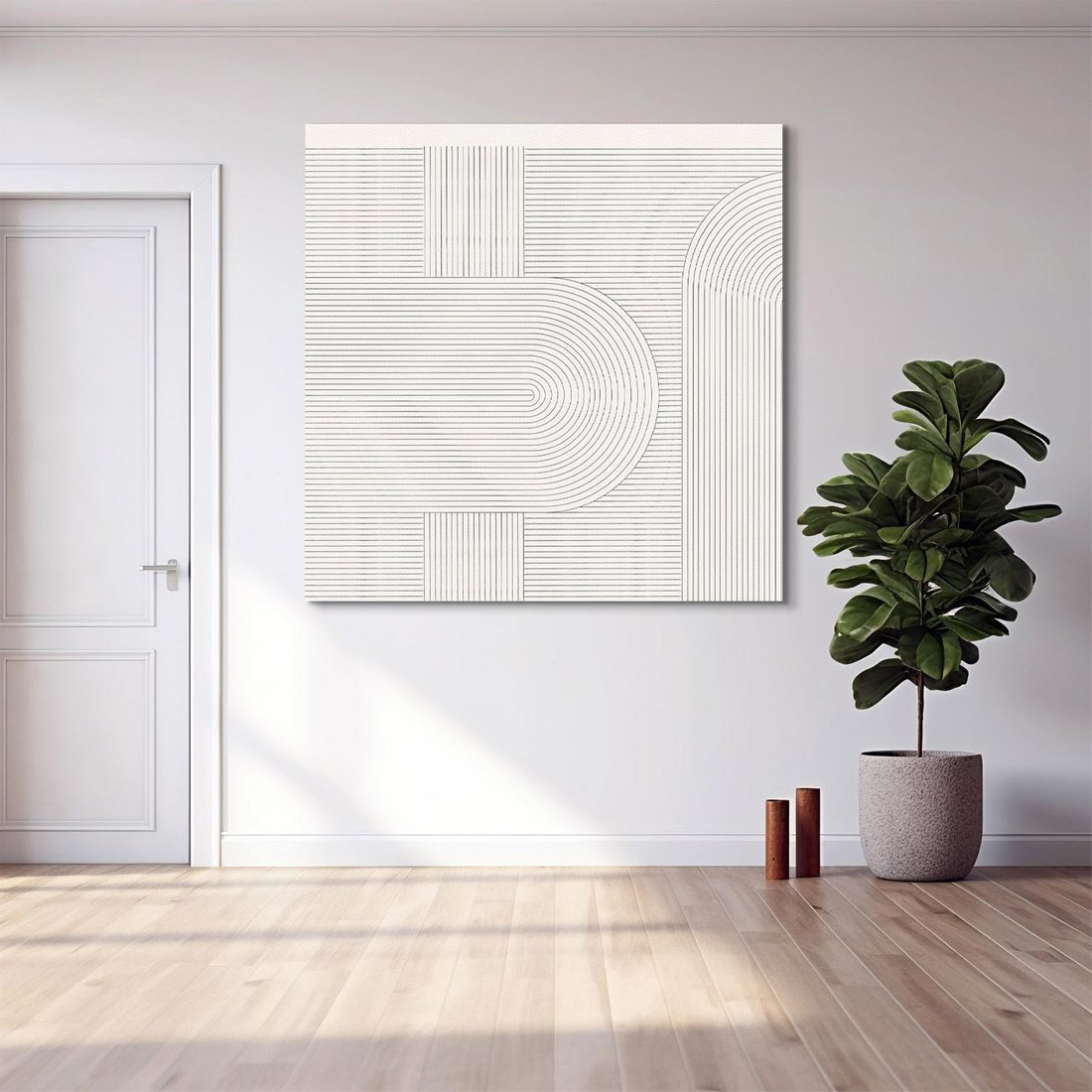 Obraz na płótnie 50x50 - Geometryczna Elegancja Mid Century - mid century, minimalizm